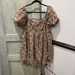 Storia Brown Floral Mini Dress